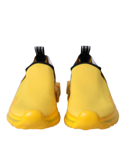 Dolce & Gabbana Yellow Sorrento Slip On Sneakers Women Shoes by Dolce & Gabbana