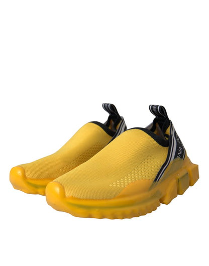 Dolce & Gabbana Yellow Sorrento Slip On Sneakers Women Shoes by Dolce & Gabbana
