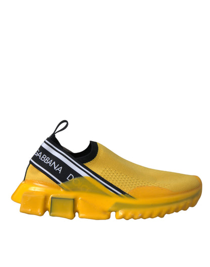 Dolce & Gabbana Yellow Sorrento Slip On Sneakers Women Shoes by Dolce & Gabbana