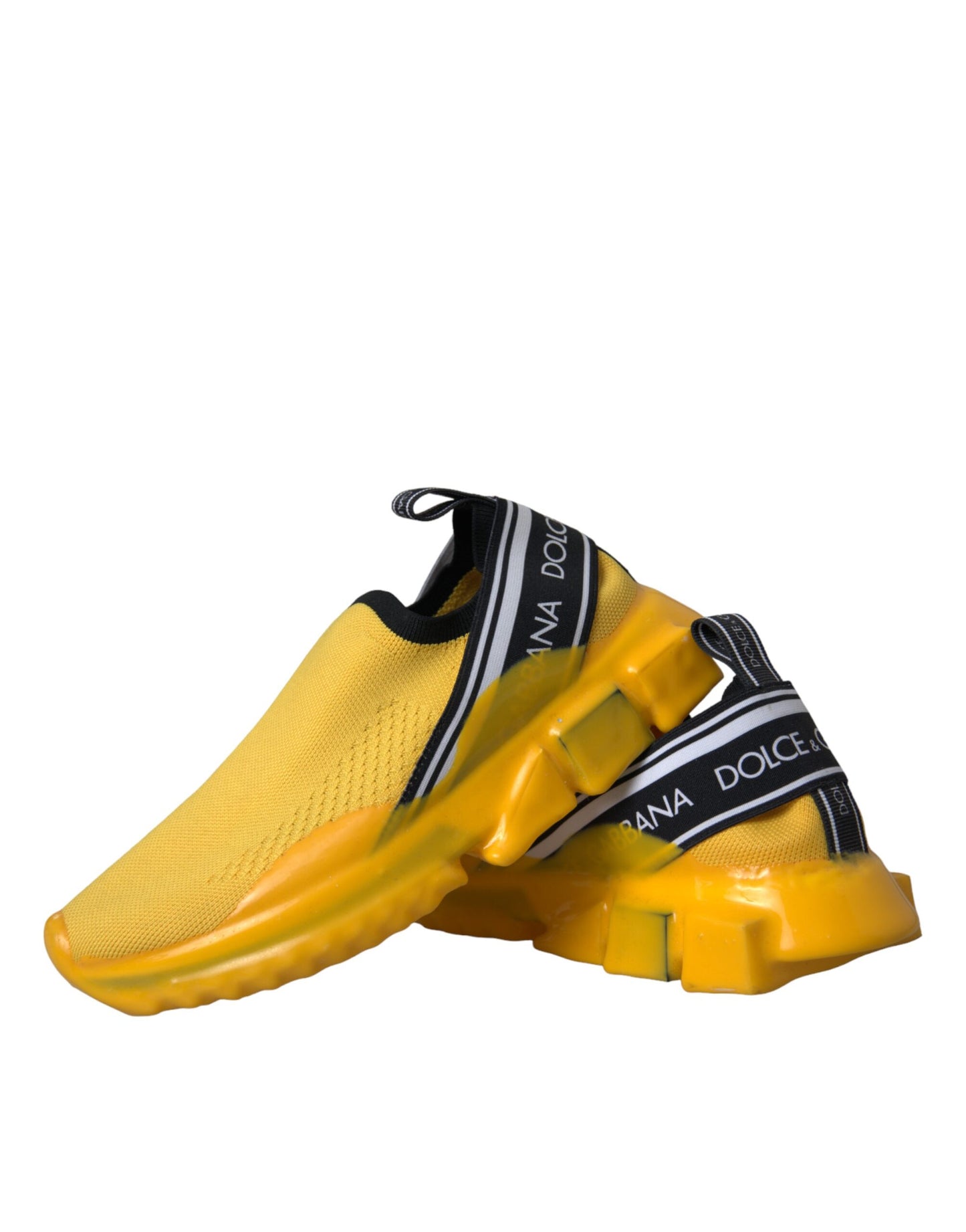 Dolce & Gabbana Yellow Sorrento Slip On Sneakers Women Shoes by Dolce & Gabbana