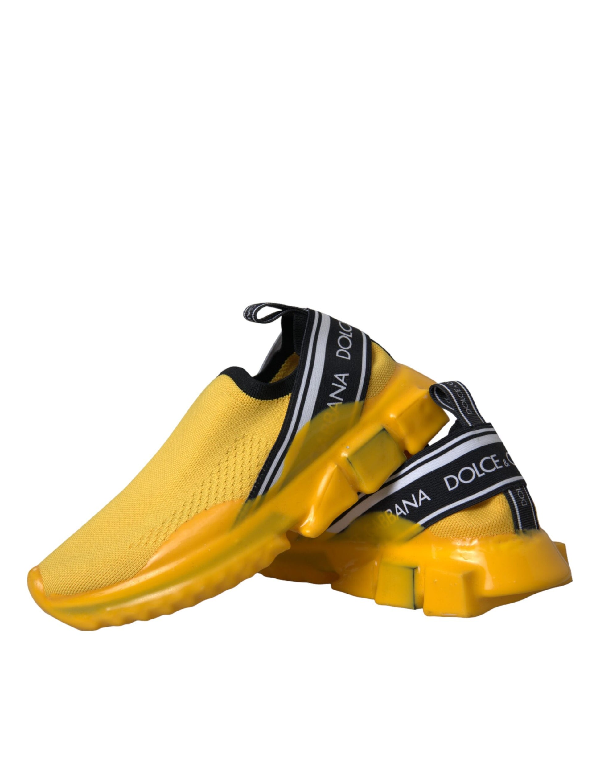 Dolce & Gabbana Yellow Sorrento Slip On Sneakers Women Shoes by Dolce & Gabbana