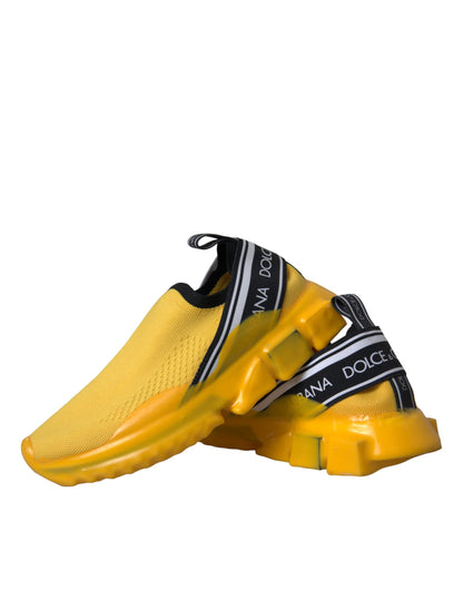 Dolce & Gabbana Yellow Sorrento Slip On Sneakers Women Shoes by Dolce & Gabbana