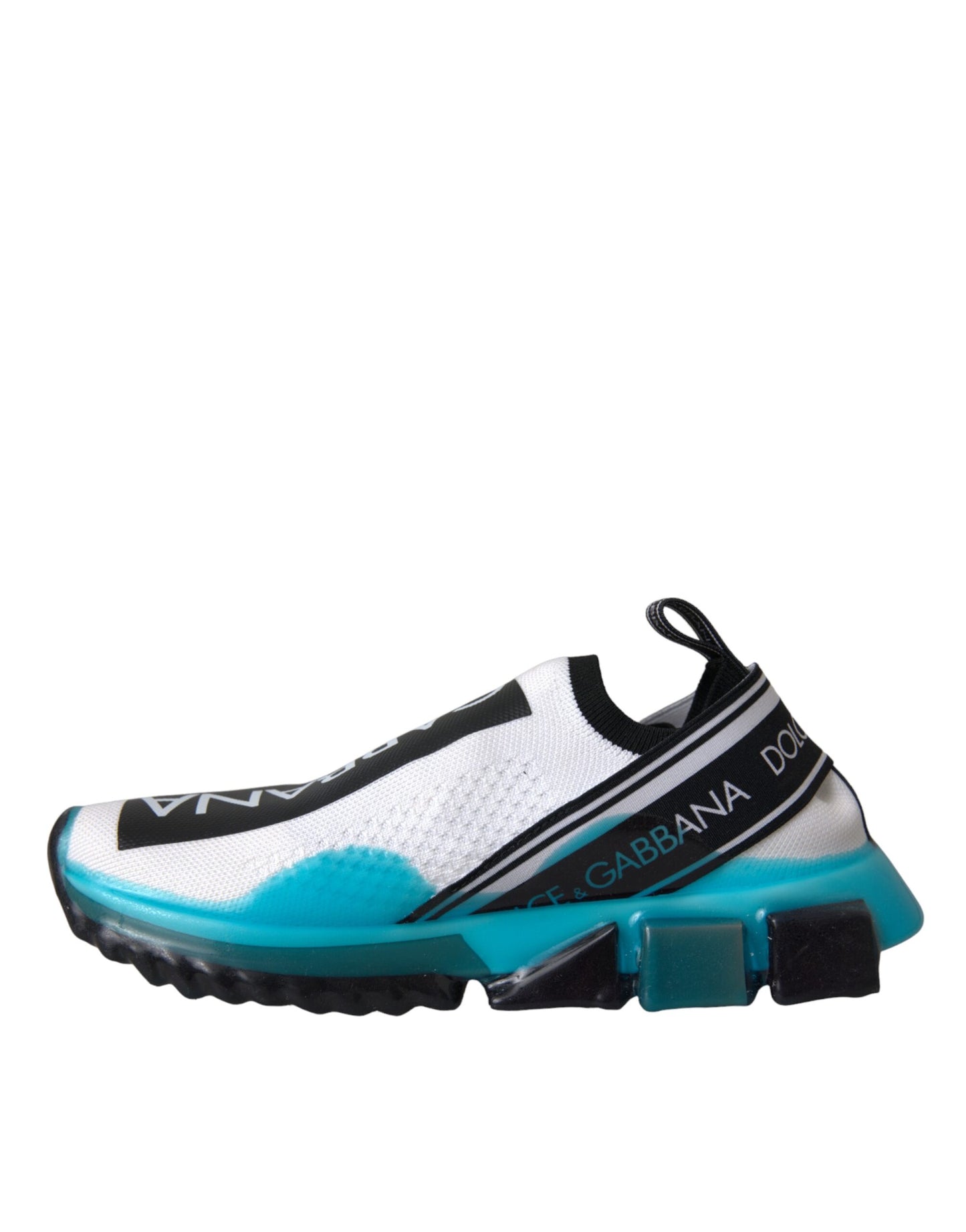 Dolce & Gabbana Black White Blue Slip On Sorrento Sneakers Shoes by Dolce & Gabbana