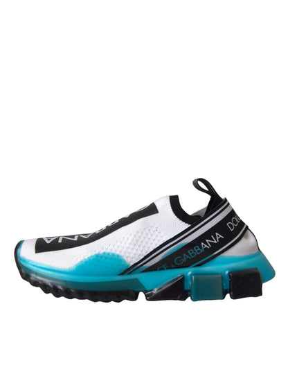 Dolce & Gabbana Black White Blue Slip On Sorrento Sneakers Shoes by Dolce & Gabbana