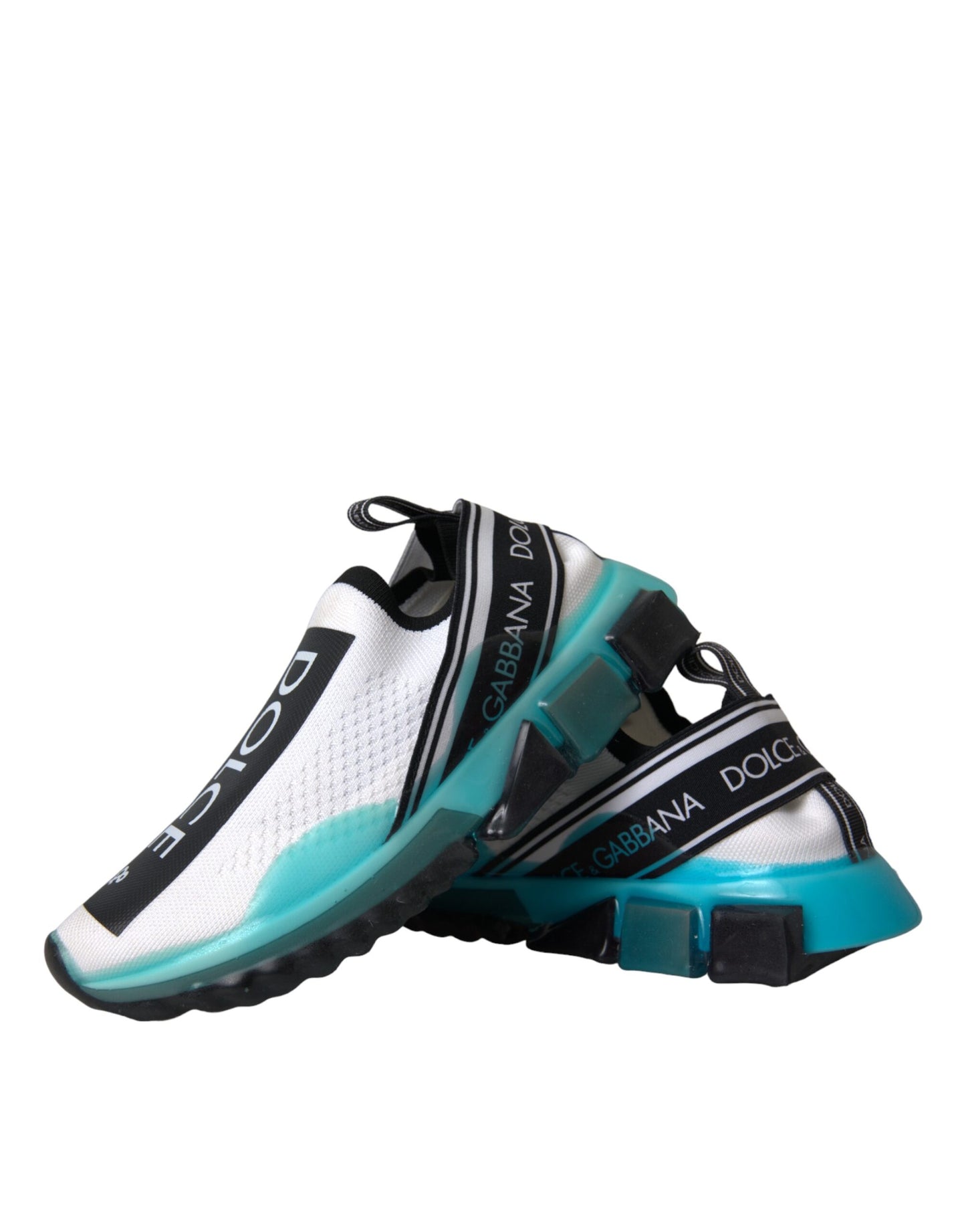 Dolce & Gabbana Black White Blue Slip On Sorrento Sneakers Shoes by Dolce & Gabbana