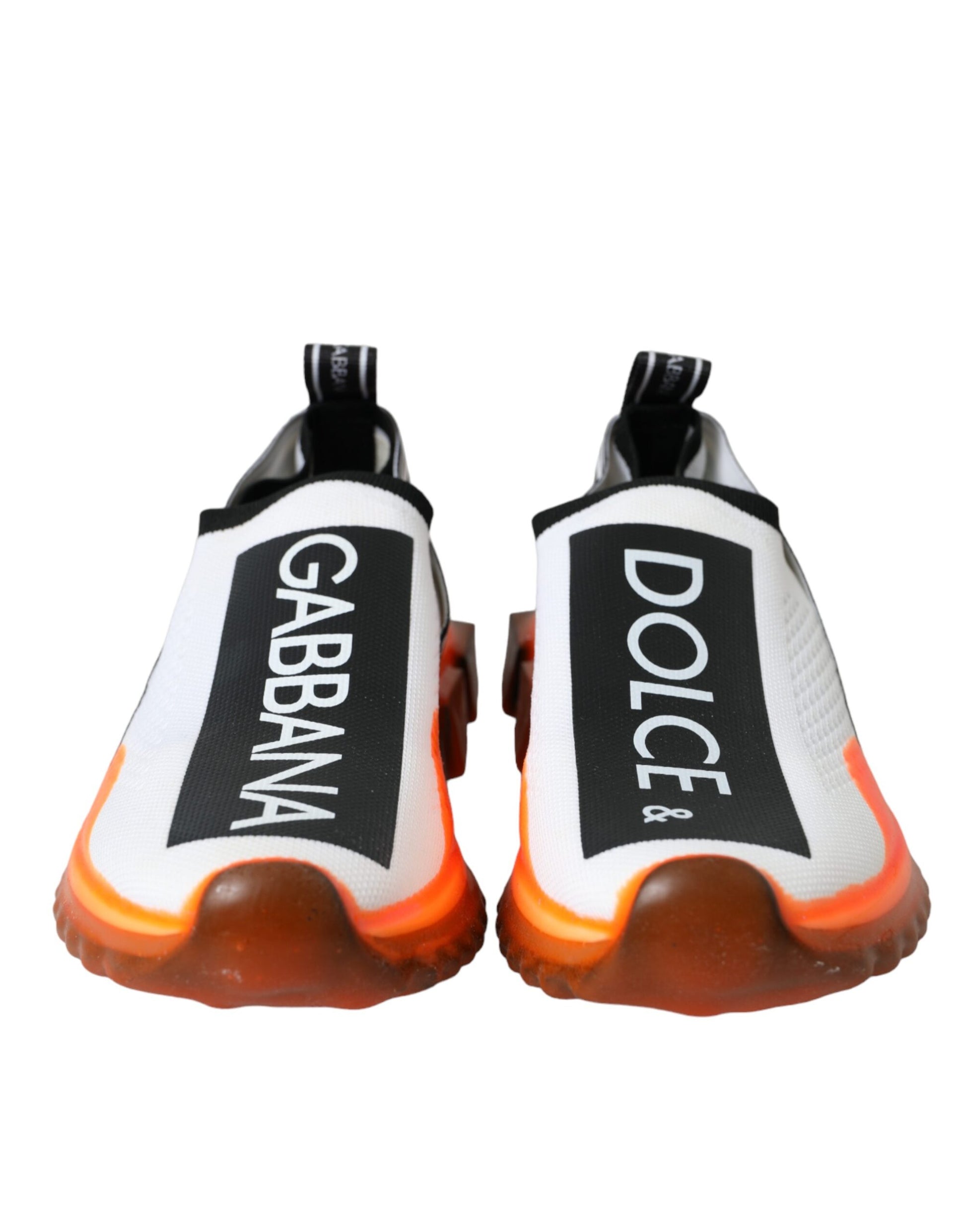 Dolce & Gabbana Black White Orange Slip On Sorrento Sneakers Shoes by Dolce & Gabbana