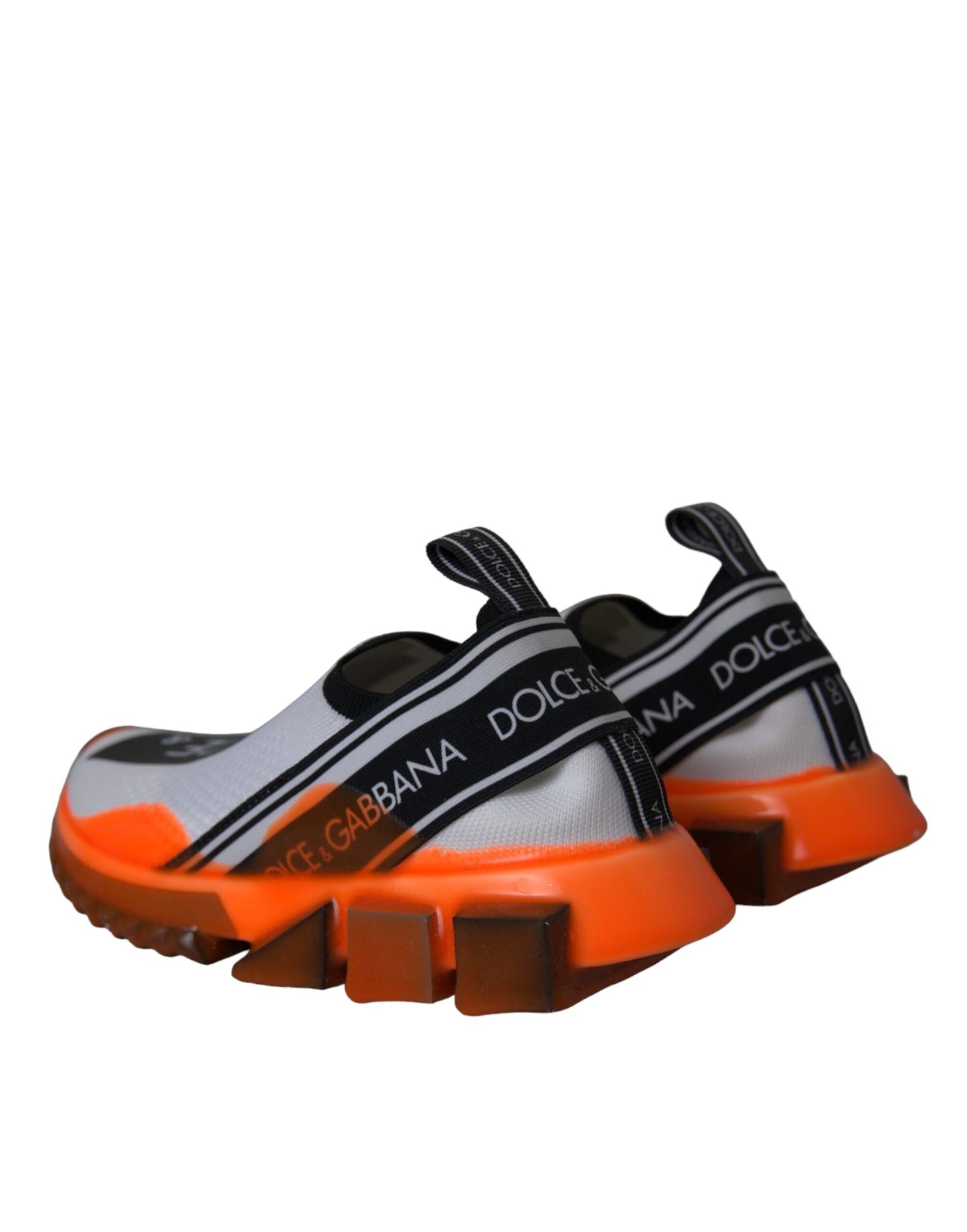 Dolce & Gabbana Black White Orange Slip On Sorrento Sneakers Shoes by Dolce & Gabbana