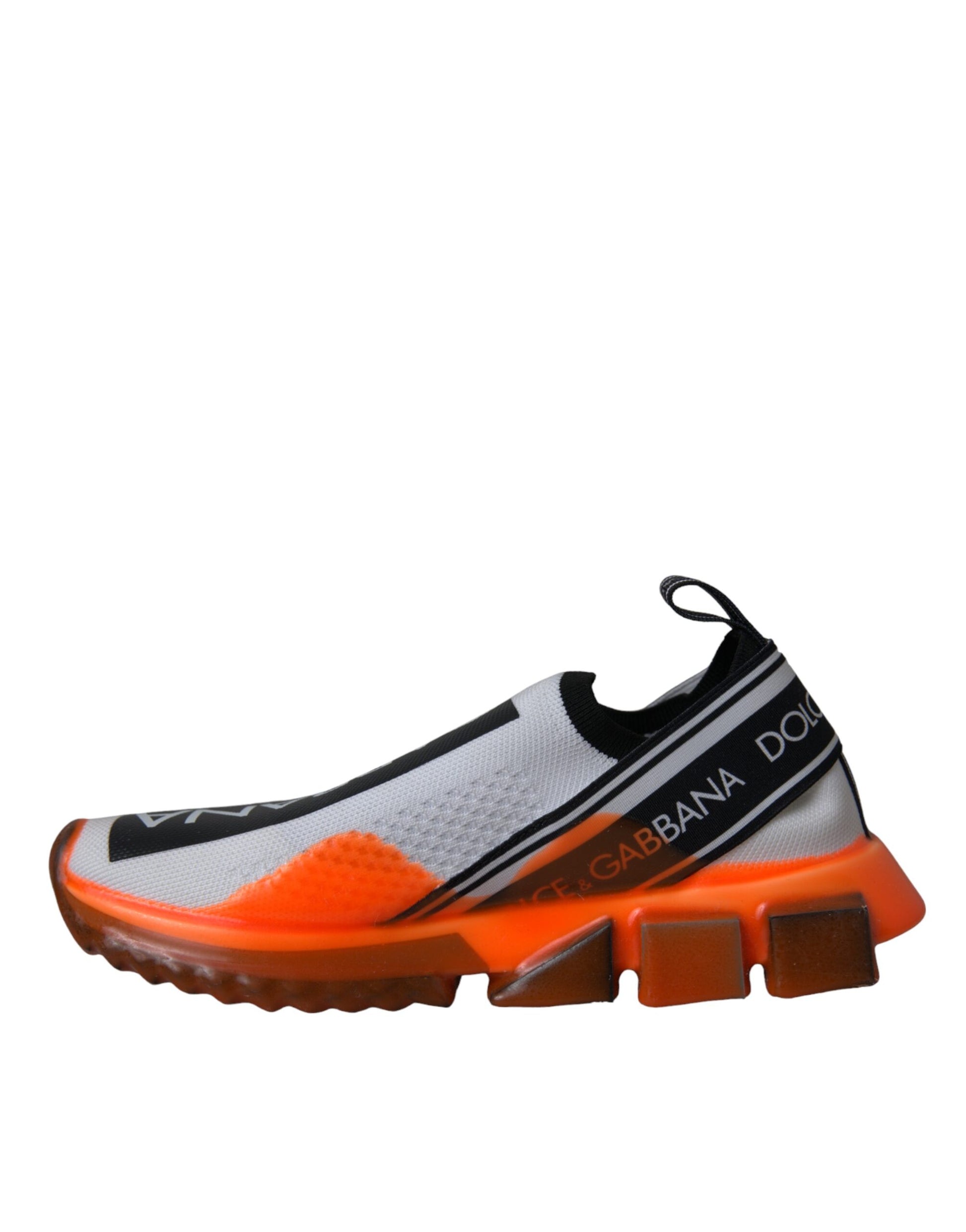 Dolce & Gabbana Black White Orange Slip On Sorrento Sneakers Shoes by Dolce & Gabbana
