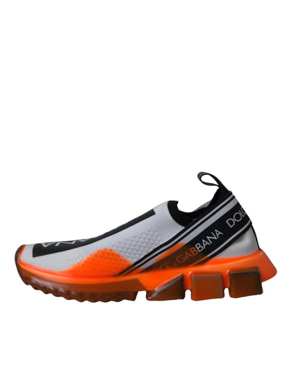 Dolce & Gabbana Black White Orange Slip On Sorrento Sneakers Shoes by Dolce & Gabbana