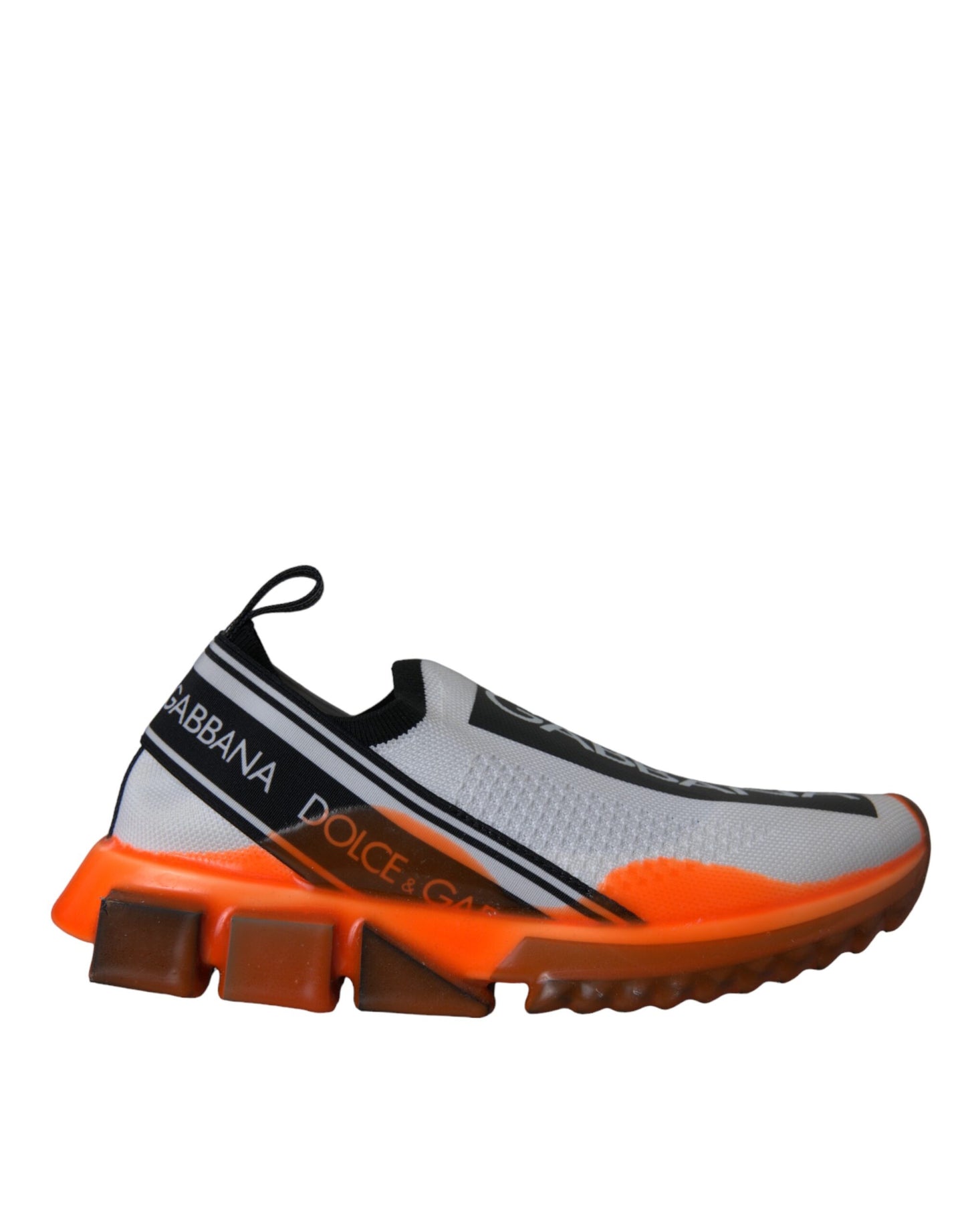 Dolce & Gabbana Black White Orange Slip On Sorrento Sneakers Shoes by Dolce & Gabbana