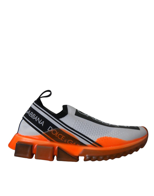 Dolce & Gabbana Black White Orange Slip On Sorrento Sneakers Shoes by Dolce & Gabbana