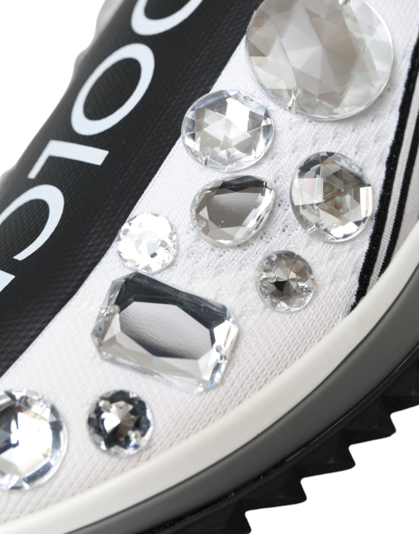 Dolce & Gabbana White Sorrento Crystals Sneakers Shoes by Dolce & Gabbana