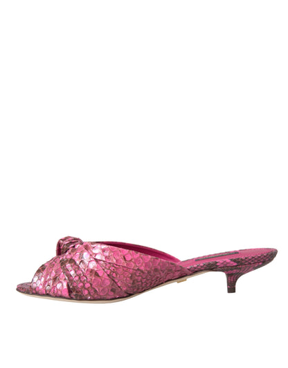 Chaussures à talons chaton Dolce &amp; Gabbana en cuir exotique rose