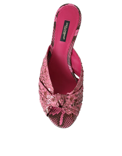 Chaussures à talons chaton Dolce &amp; Gabbana en cuir exotique rose