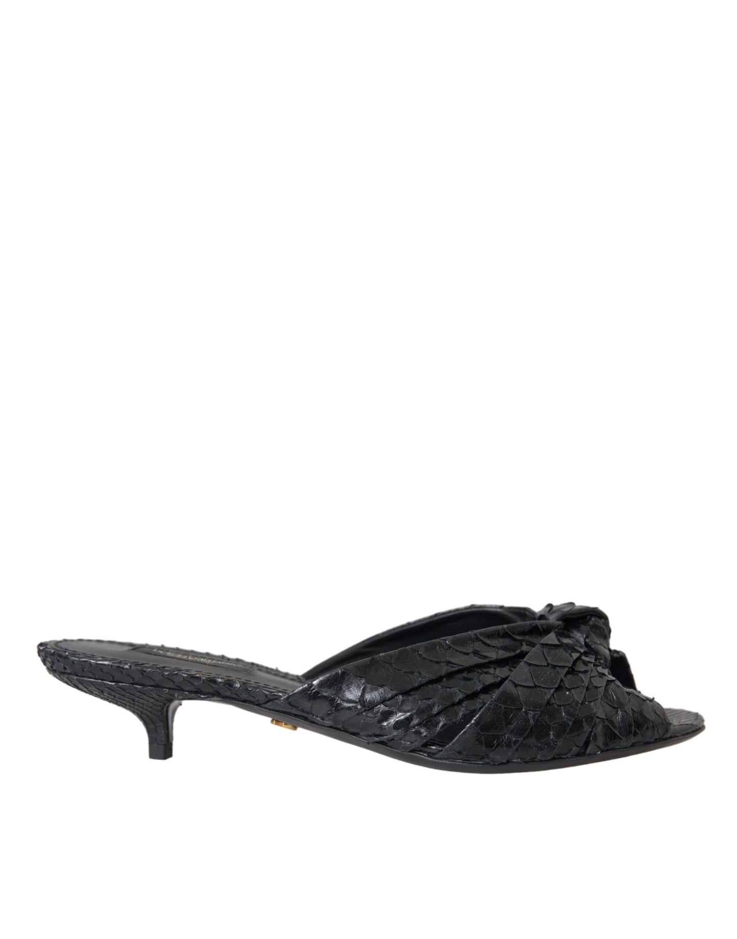 Chaussures à talons en cuir exotique noir Dolce &amp; Gabbana