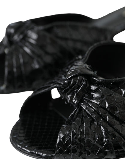 Chaussures à talons en cuir exotique noir Dolce &amp; Gabbana
