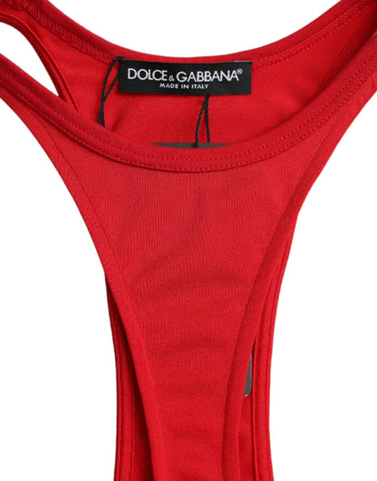 Dolce & Gabbana Red Nylon Stretch Bodycon Sheath Mini Dress by Dolce & Gabbana