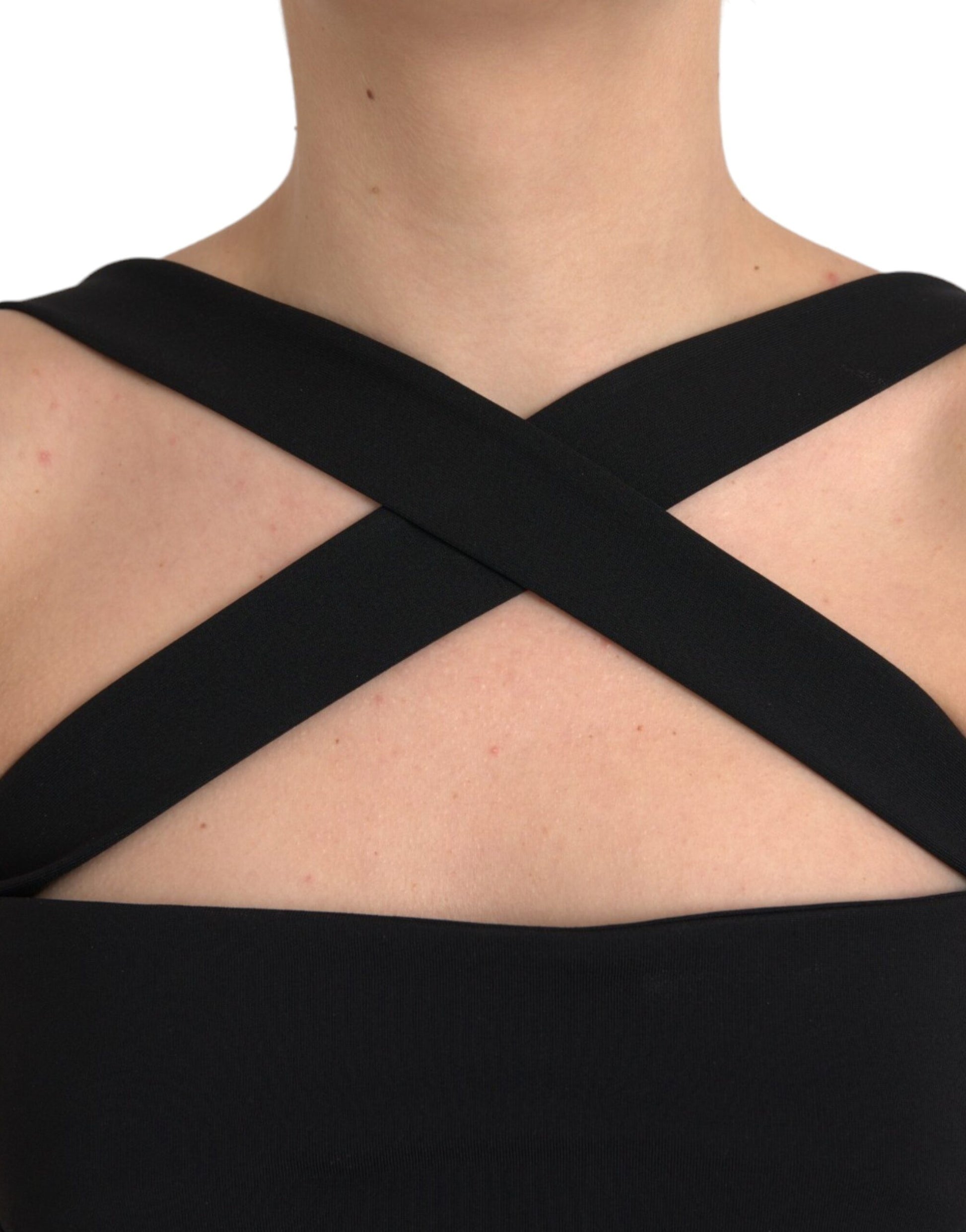 Dolce & Gabbana Black Sheath Halter Sleeveless Midi Dress by Dolce & Gabbana