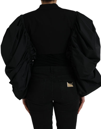 Veste courte à manches bouffantes en polyester noir Dolce &amp; Gabbana