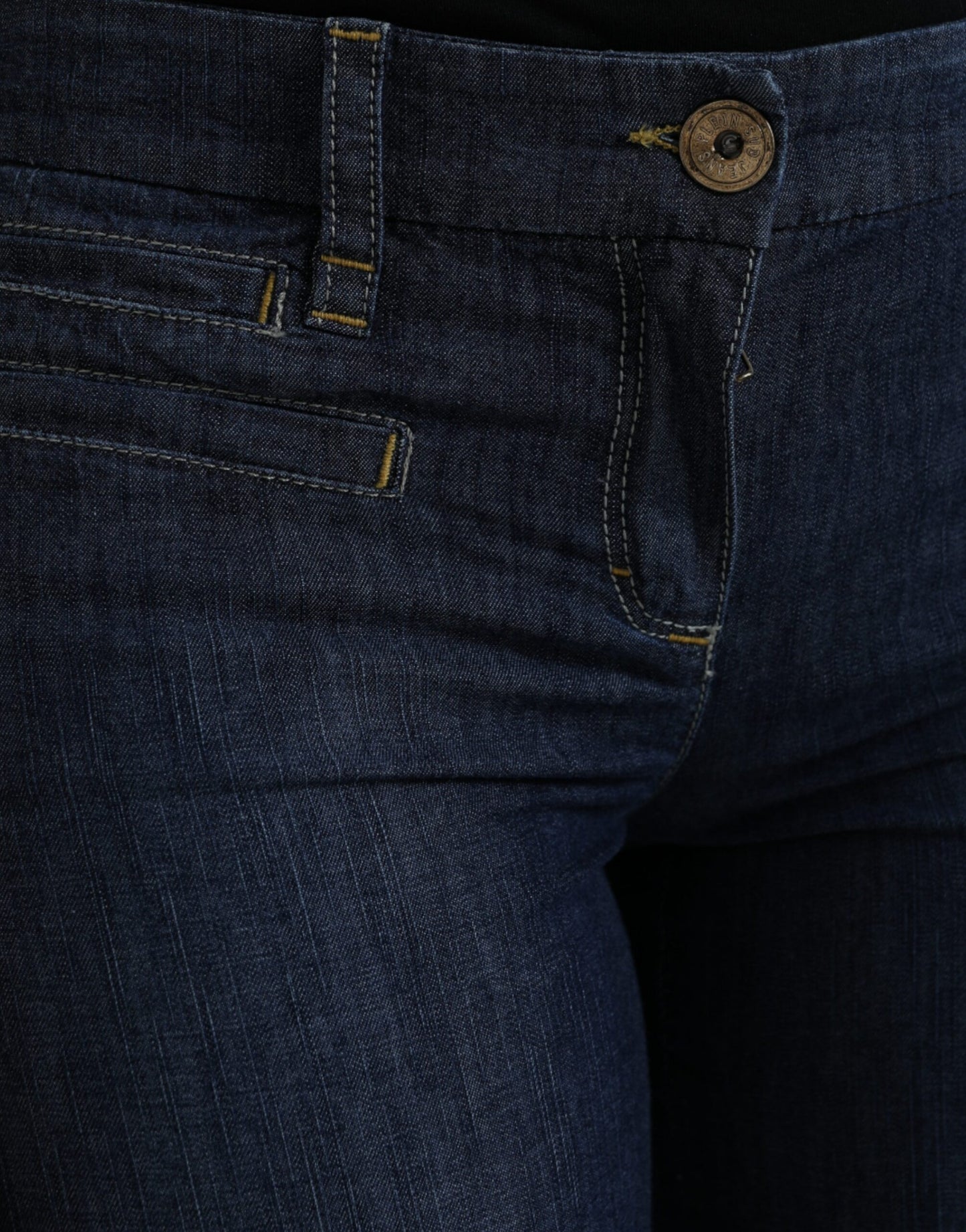 PLEIN SUD Dark Blue Cotton Bootcut Denim Jeans by PLEIN SUD