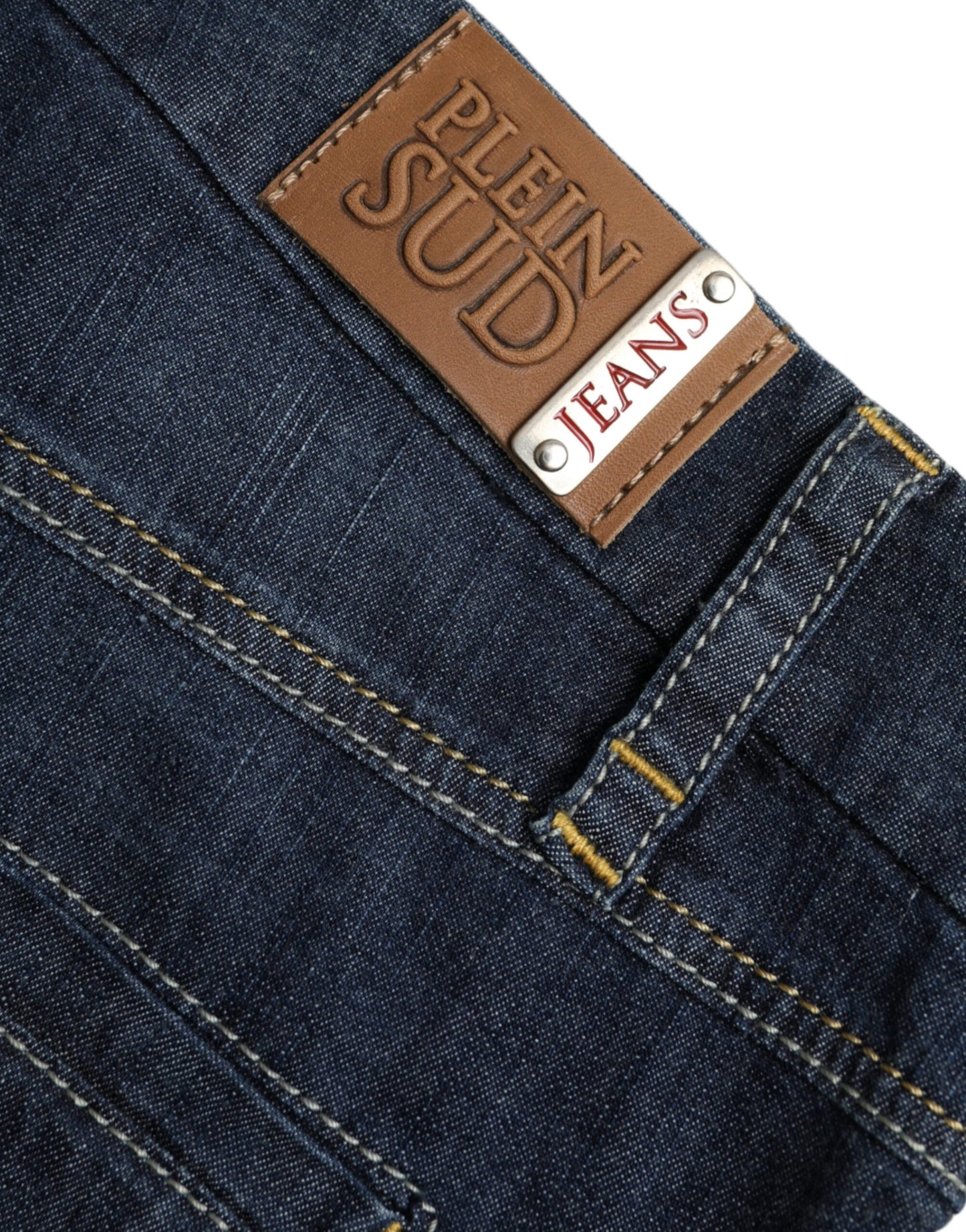 PLEIN SUD Dark Blue Cotton Bootcut Denim Jeans by PLEIN SUD