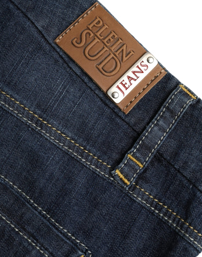 PLEIN SUD Dark Blue Cotton Bootcut Denim Jeans by PLEIN SUD