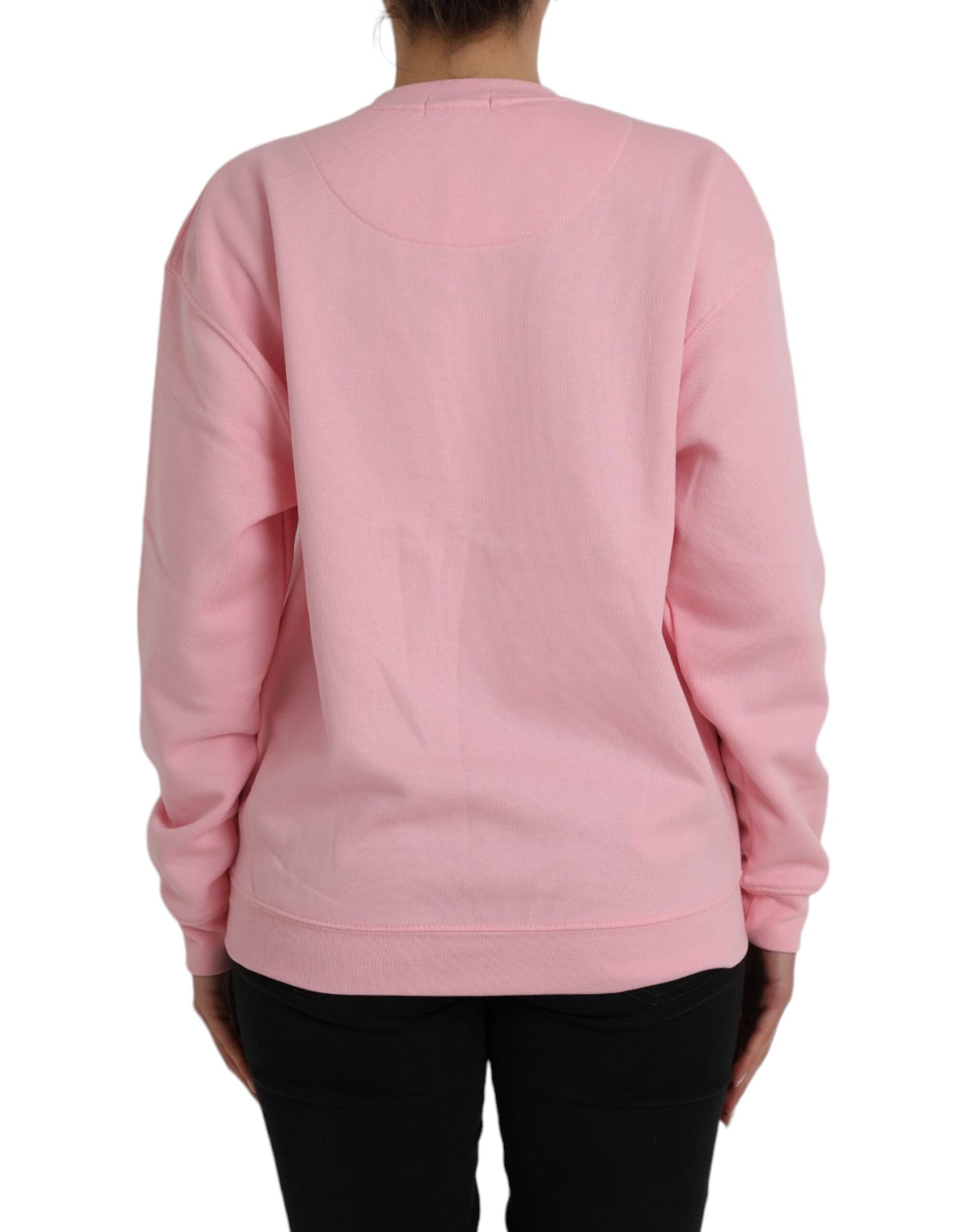Philippe Model Pink Cotton Logo Print Long Sleeves Pullover Sweater by Philippe Model