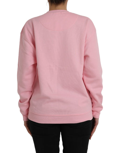 Philippe Model Pink Cotton Logo Print Long Sleeves Pullover Sweater by Philippe Model
