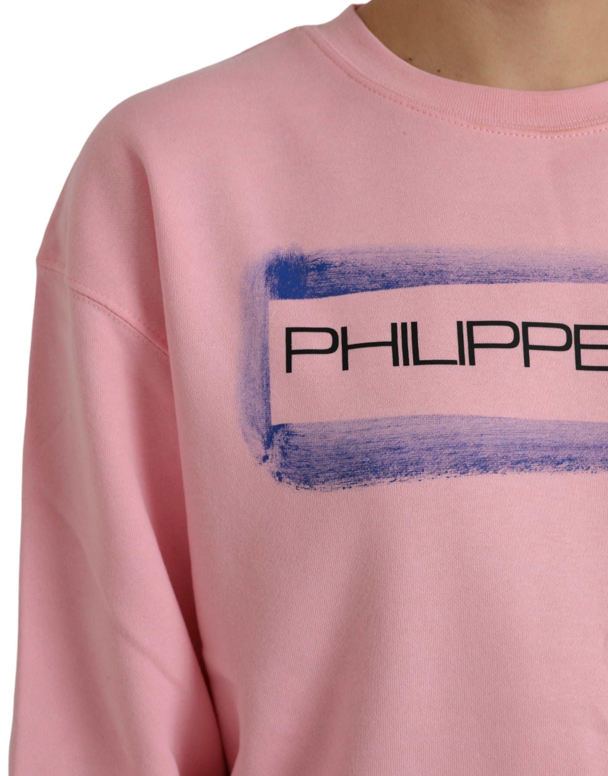 Philippe Model Pink Cotton Logo Print Long Sleeves Pullover Sweater by Philippe Model