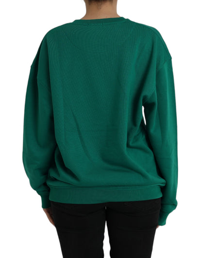 Philippe Model Green Cotton Logo Print Long Sleeves Pullover Sweater by Philippe Model