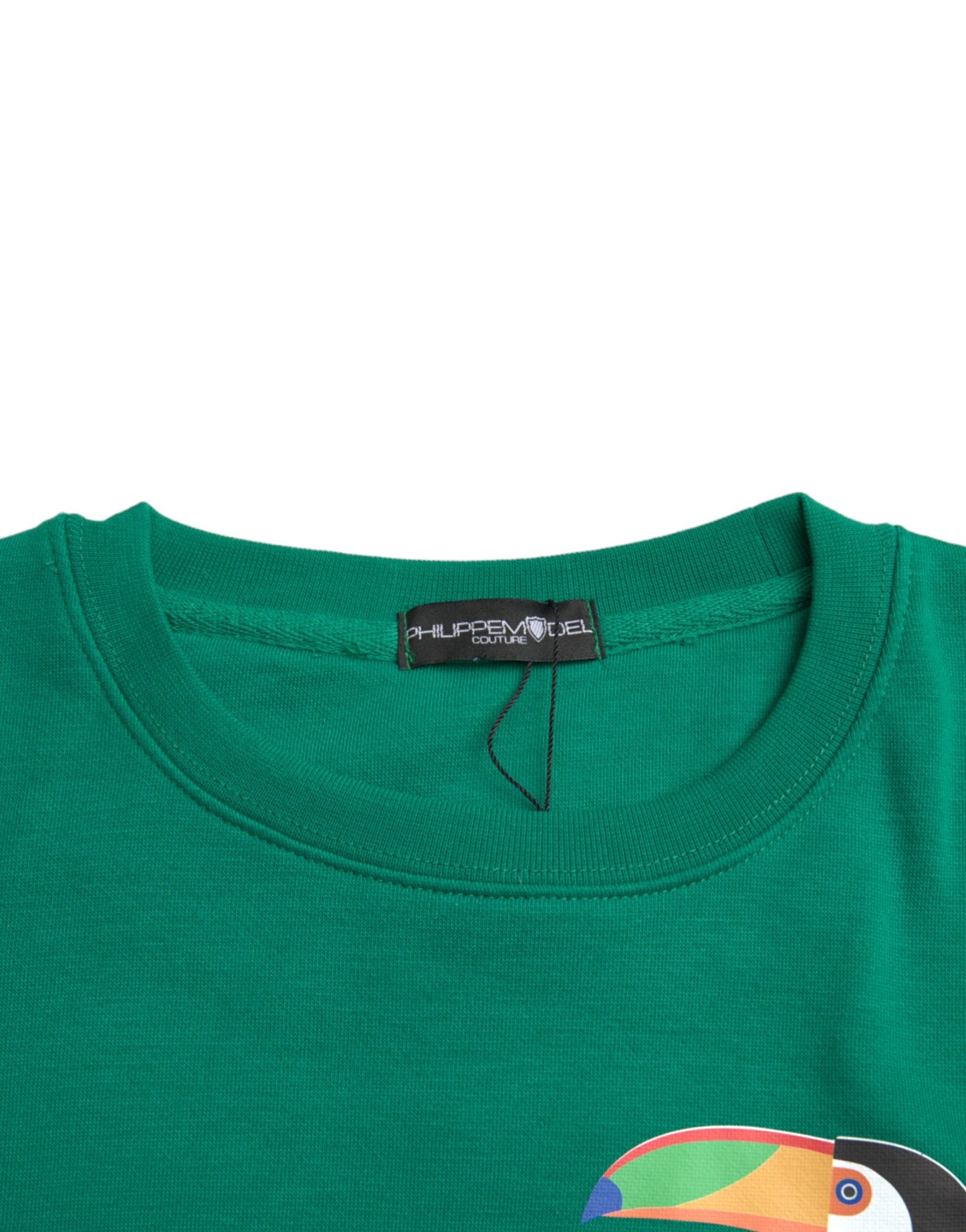 Philippe Model Green Cotton Logo Print Long Sleeves Pullover Sweater by Philippe Model