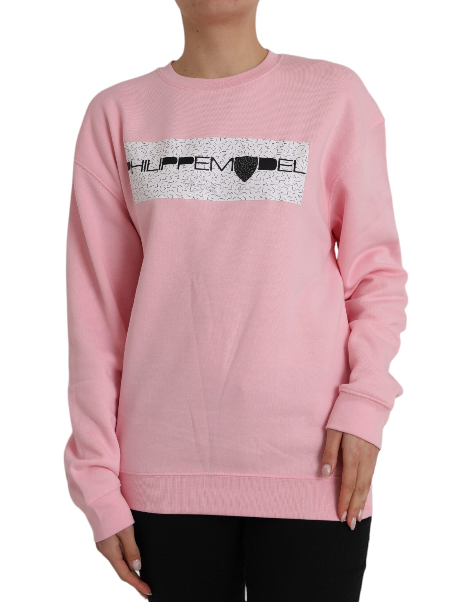 Philippe Model Pink Cotton Logo Long Sleeves Pullover Sweater by Philippe Model