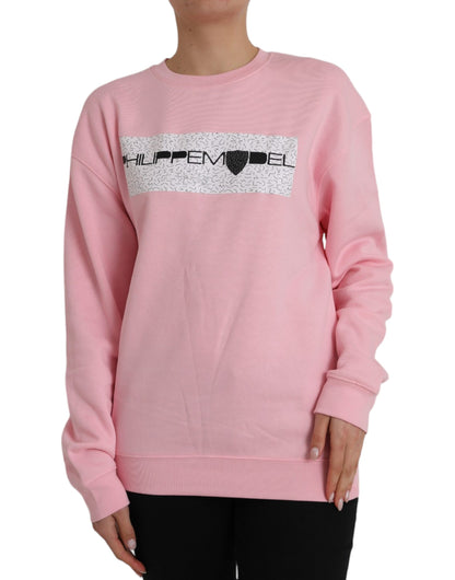Philippe Model Pink Cotton Logo Long Sleeves Pullover Sweater by Philippe Model