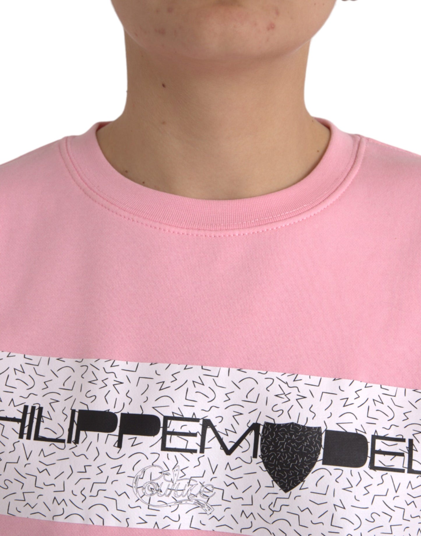 Philippe Model Pink Cotton Logo Long Sleeves Pullover Sweater by Philippe Model