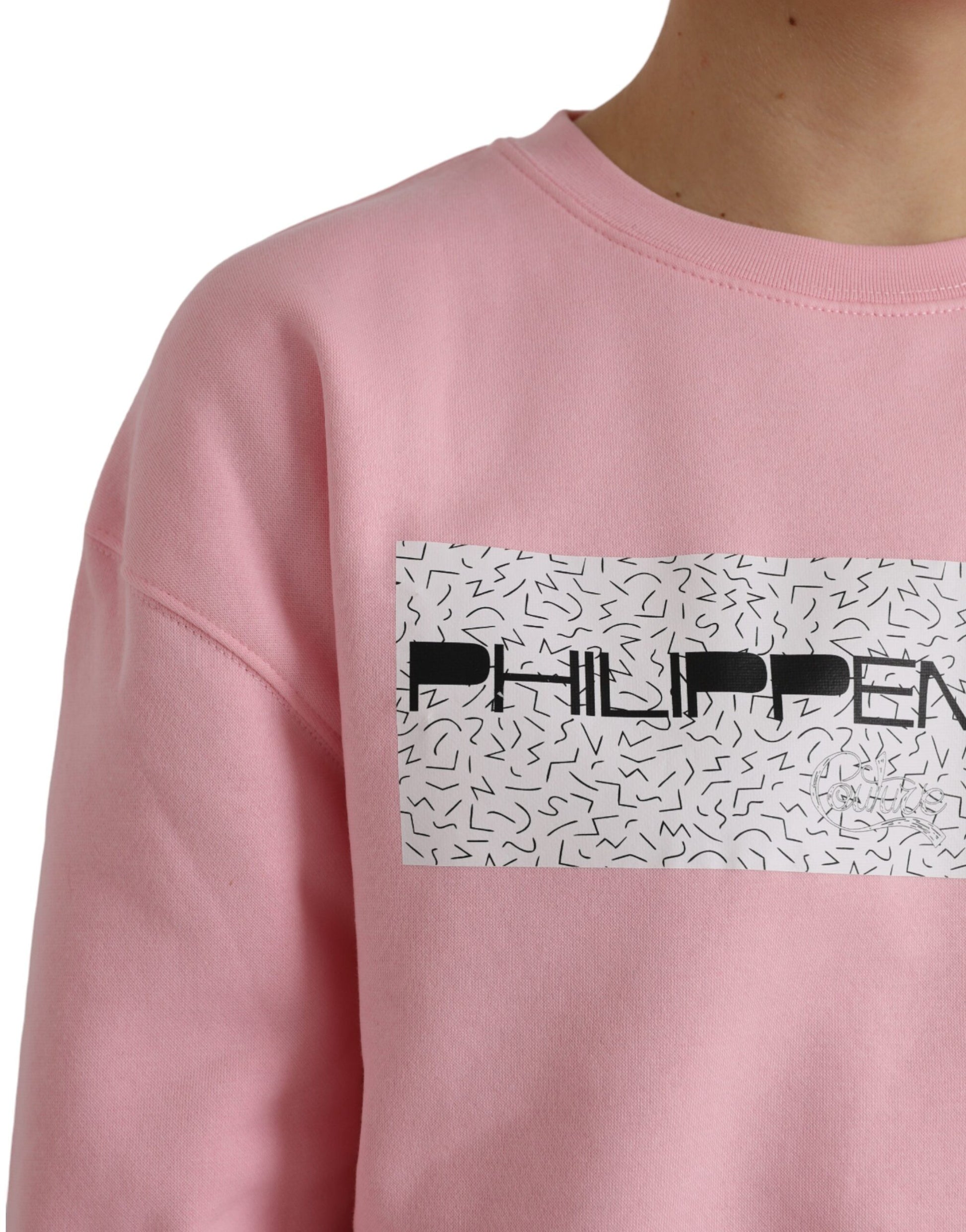Philippe Model Pink Cotton Logo Long Sleeves Pullover Sweater by Philippe Model