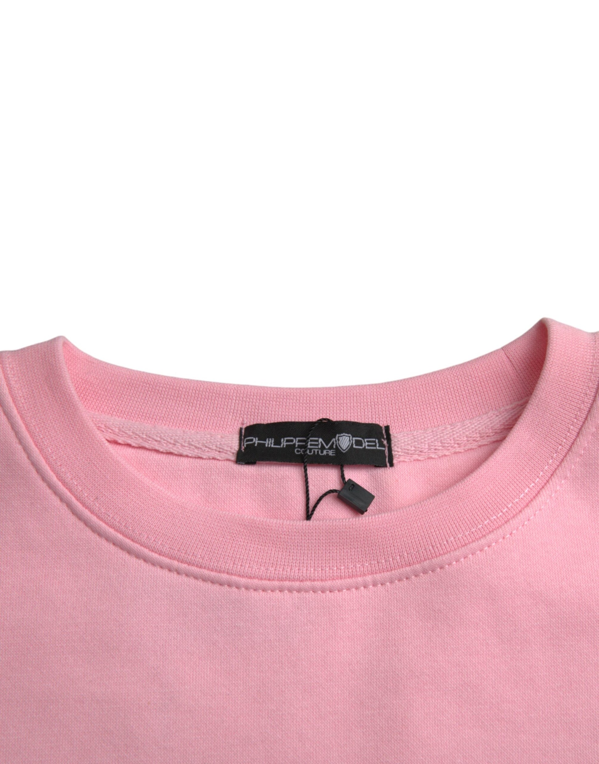 Philippe Model Pink Cotton Logo Long Sleeves Pullover Sweater by Philippe Model