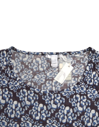 Just Cavalli Blue Floral Lace Long Sleeves Top Underwear Blouse by Just Cavalli