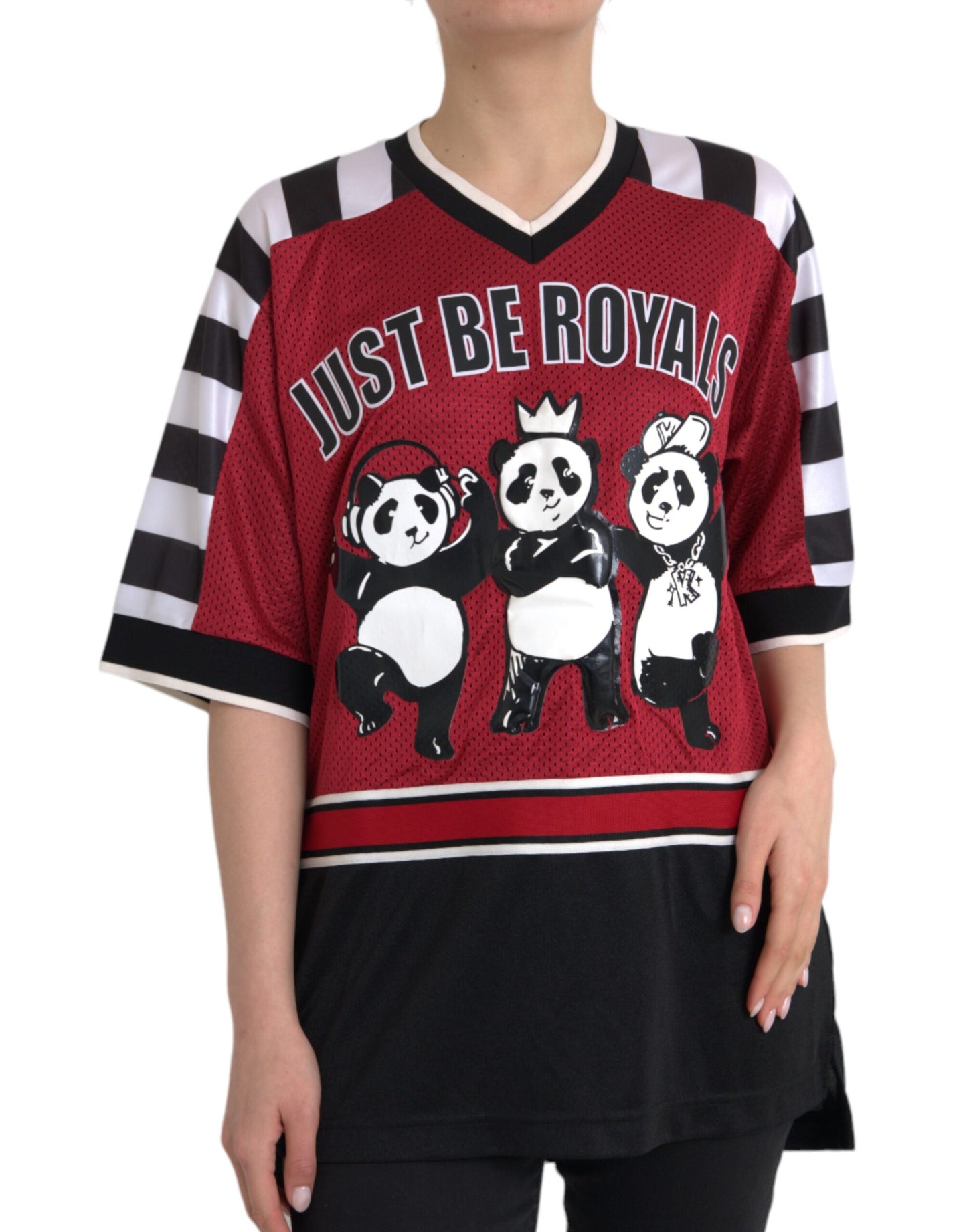 Dolce & Gabbana Multicolor Royals Panda Oversized T-shirt by Dolce & Gabbana