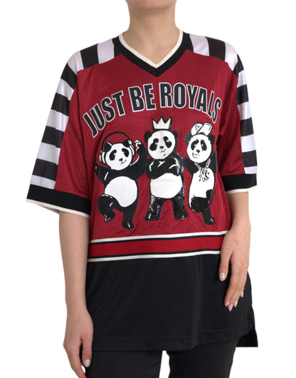 Dolce & Gabbana Multicolor Royals Panda Oversized T-shirt by Dolce & Gabbana