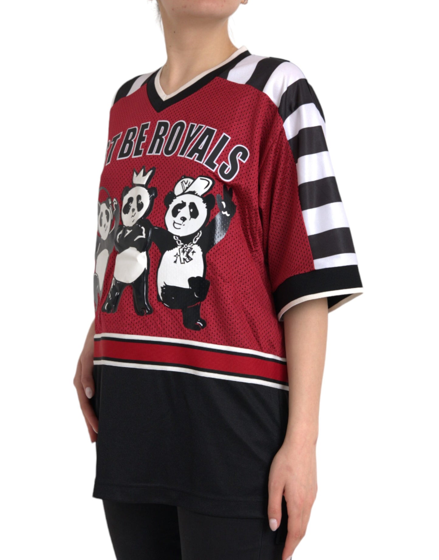 Dolce & Gabbana Multicolor Royals Panda Oversized T-shirt by Dolce & Gabbana