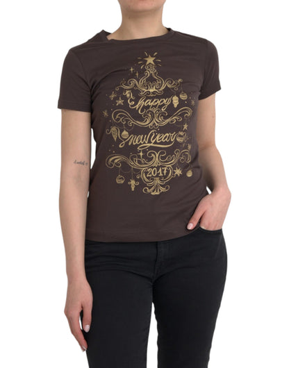 Dolce & Gabbana Brown Crewneck 2017 Motive Print T-shirt by Dolce & Gabbana