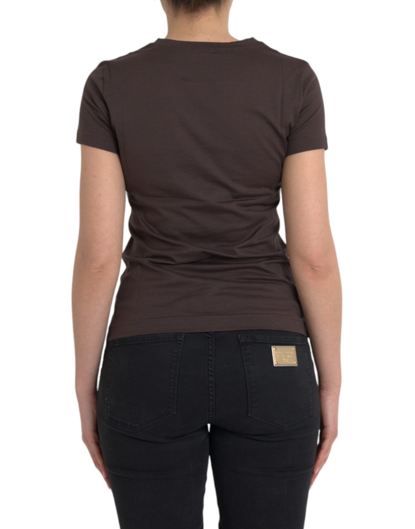 Dolce & Gabbana Brown Crewneck 2017 Motive Print T-shirt by Dolce & Gabbana