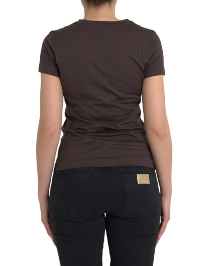 Dolce & Gabbana Brown Crewneck 2017 Motive Print T-shirt by Dolce & Gabbana