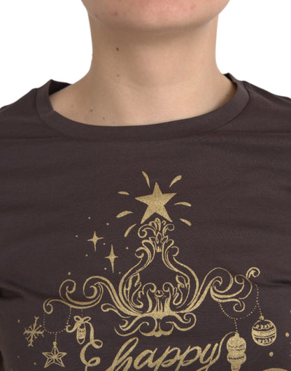 Dolce & Gabbana Brown Crewneck 2017 Motive Print T-shirt by Dolce & Gabbana