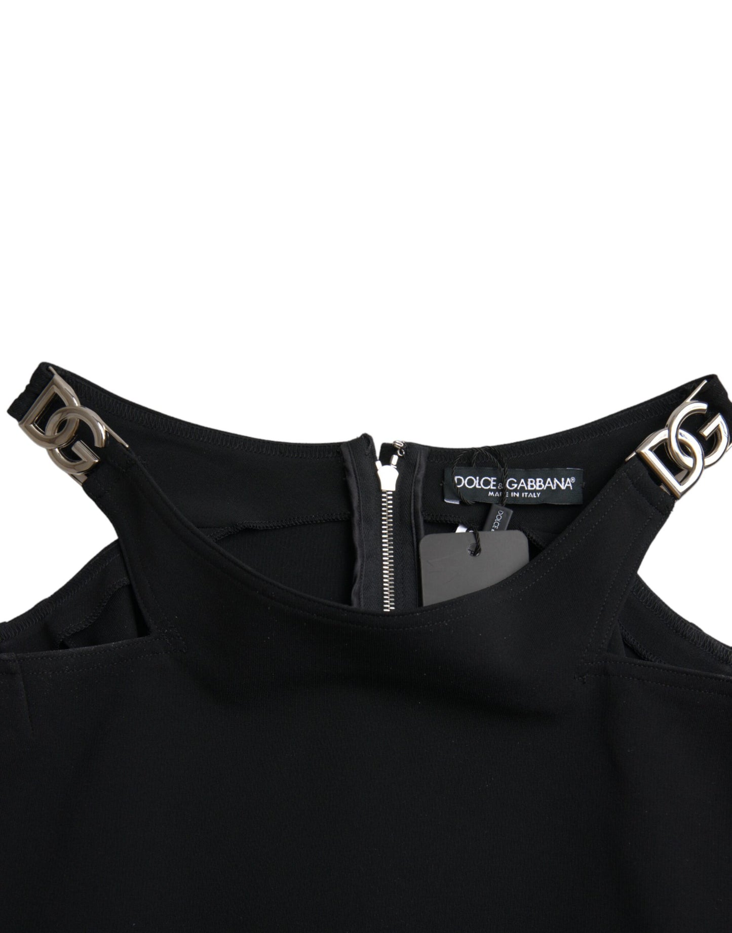 Dolce & Gabbana Black Sleeveless Round Neck Cropped Tank Top by Dolce & Gabbana