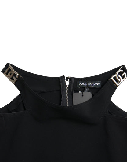 Dolce & Gabbana Black Sleeveless Round Neck Cropped Tank Top by Dolce & Gabbana