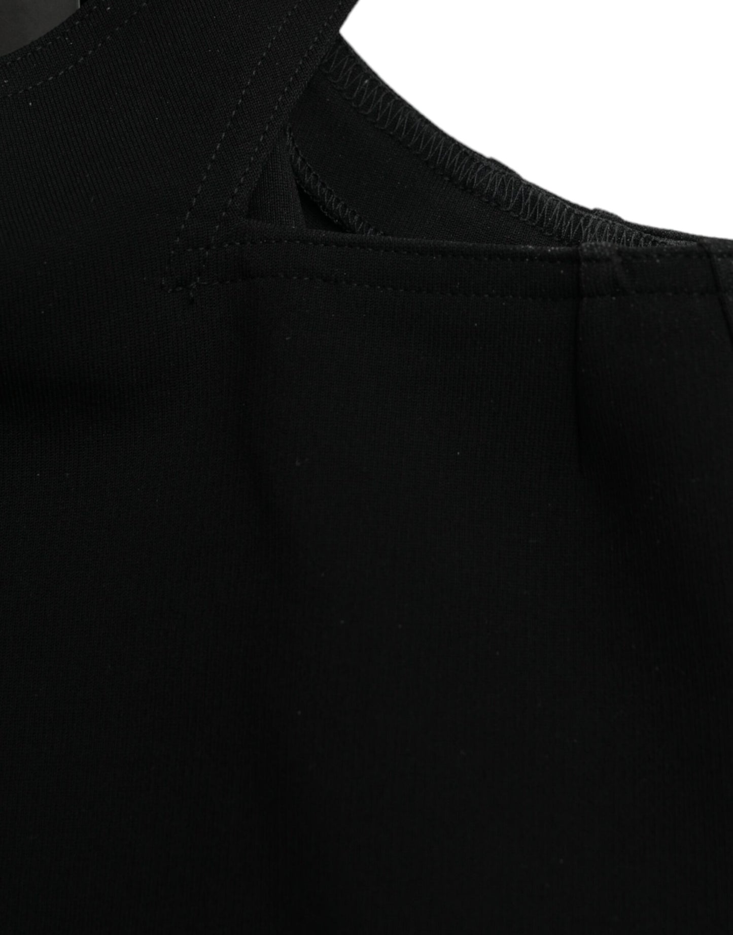 Dolce & Gabbana Black Sleeveless Round Neck Cropped Tank Top by Dolce & Gabbana