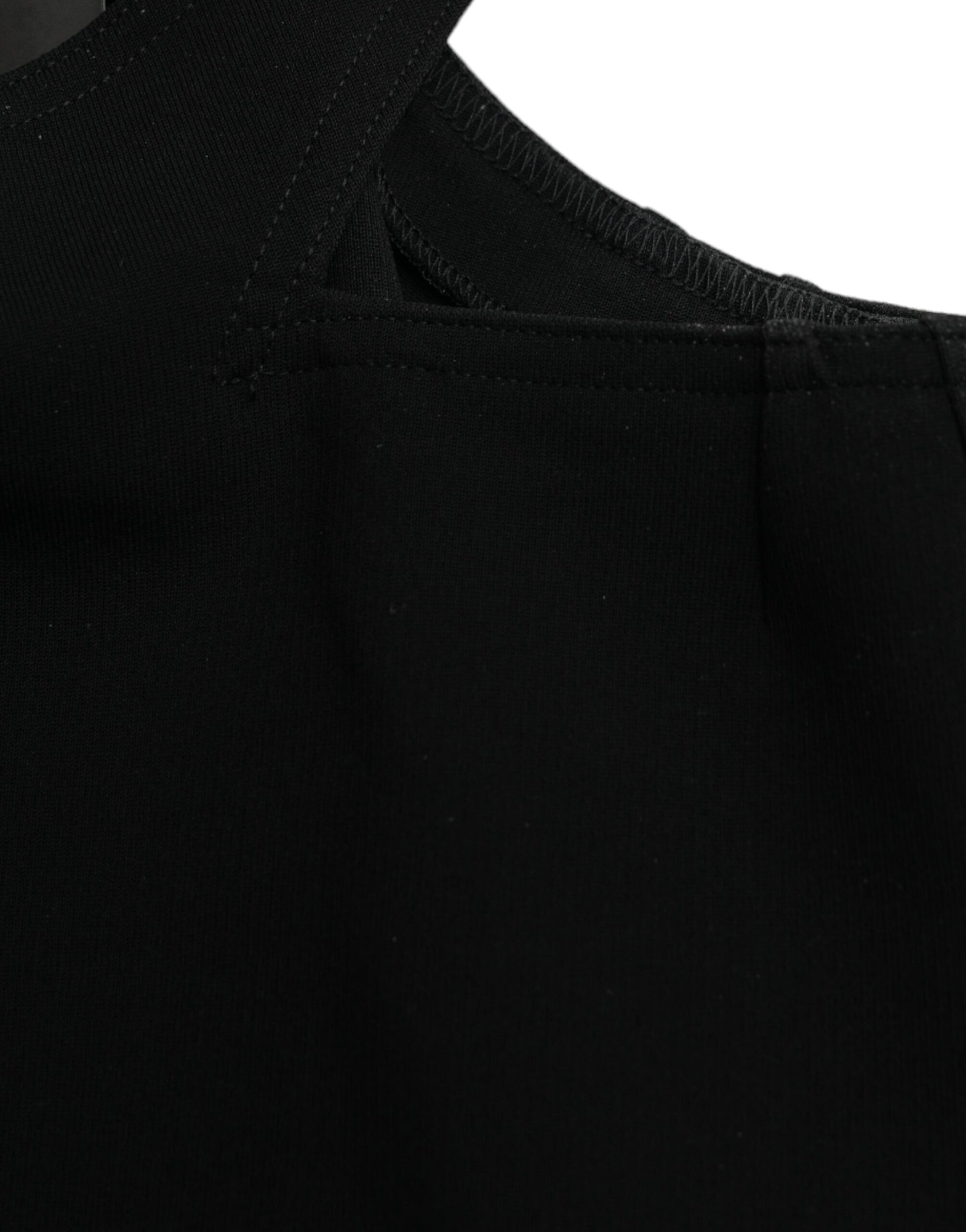 Dolce & Gabbana Black Sleeveless Round Neck Cropped Tank Top by Dolce & Gabbana