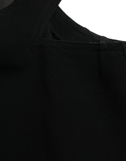 Dolce & Gabbana Black Sleeveless Round Neck Cropped Tank Top by Dolce & Gabbana