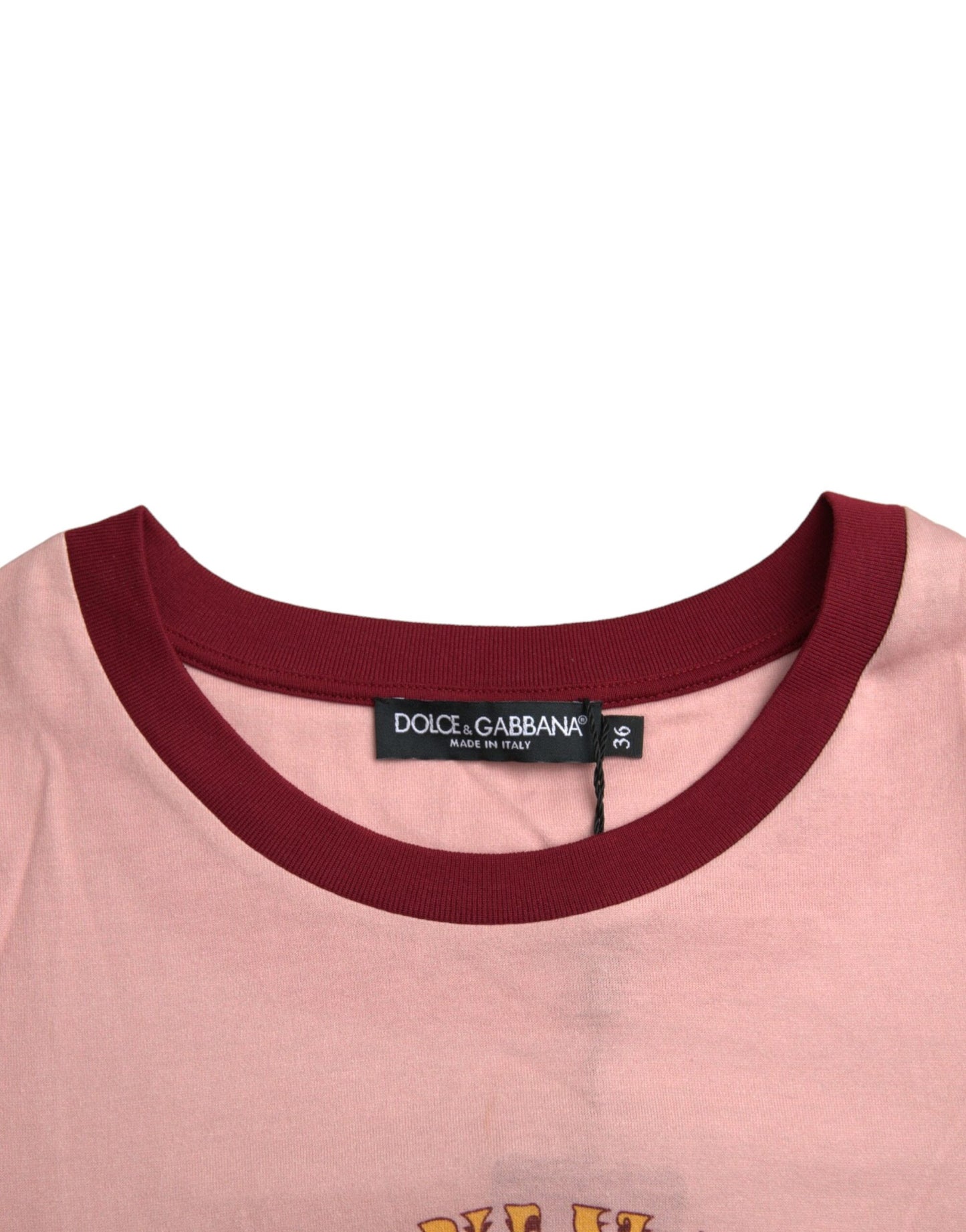 Dolce & Gabbana Pink Cotton Short Sleeves Crew Neck T-shirt by Dolce & Gabbana